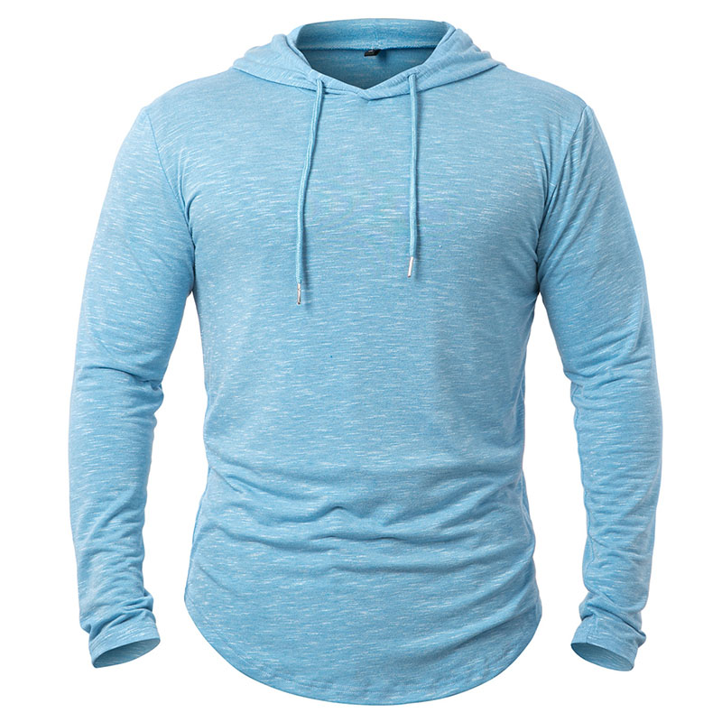 Running Gear Long Sleeve - เสื้อมีฮู้ดน้ำหนักเบาสำหรับผู้ชาย, เสื้อมีฮู้ดสำหรับเล่นกีฬาออกกำลังกายแขนยาวเสื้อลำลองใส่วิ่งเข้ายิมเสื้อวอร์มแบบสวมหัว