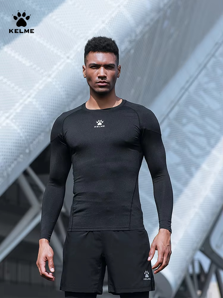 Running Gear Long Sleeve - Kelme ผู้ชายเสื้อยืดวิ่งกลางแจ้งกีฬา Tights การบีบอัดฟิตเนสการฝึกอบรมโยคะแห้งเร็วแขนยาว Camping Hiking
