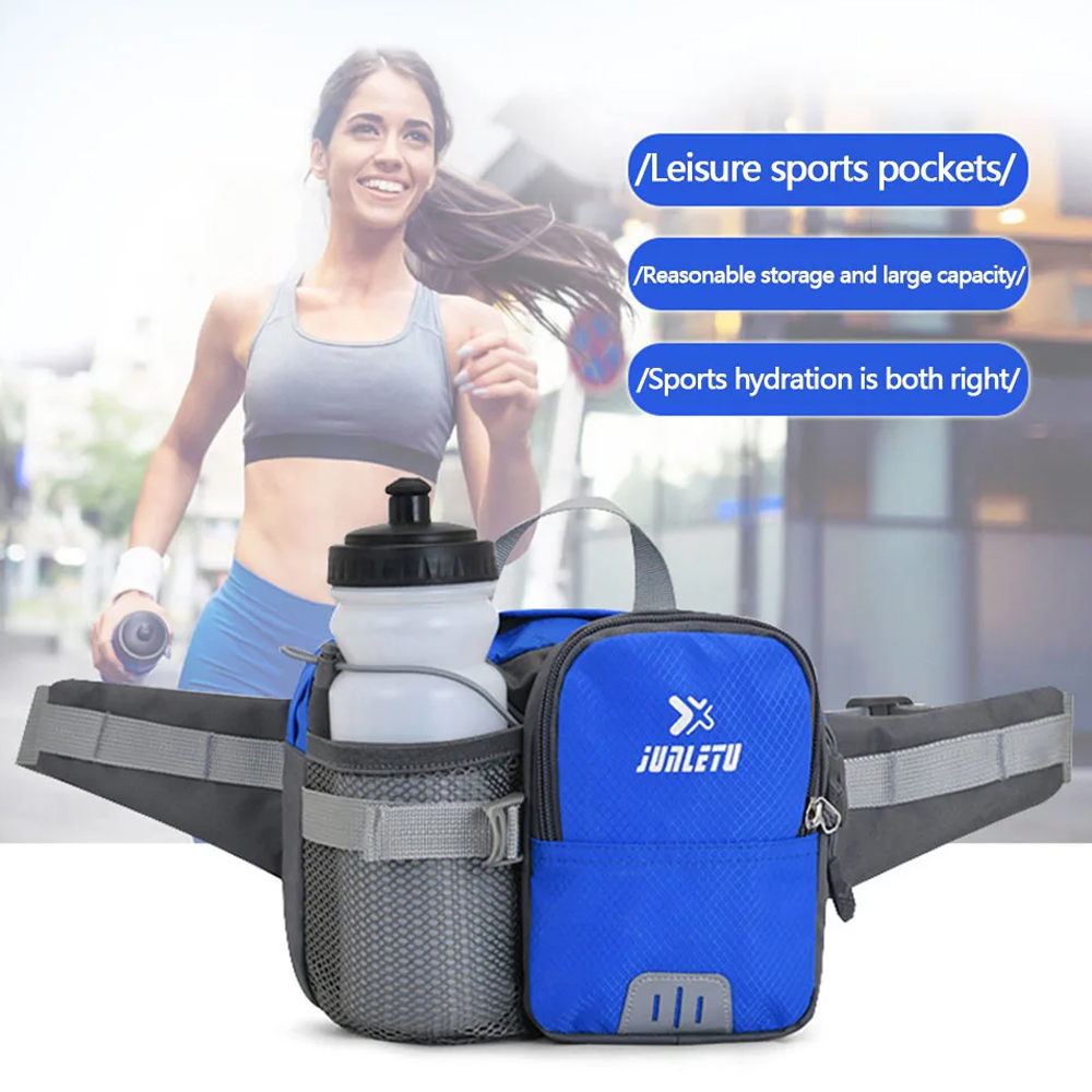 Running Gear Bag For Men - กระเป๋าคาดเอวสำหรับผู้หญิงผู้ชาย, กระเป๋าใส่อุปกรณ์วิ่งพร้อมที่ใส่โทรศัพท์และขวดน้ำ, เข็มขัดปรับได้, สำหรับการเดินทาง, ออกกำลังกาย, เดินป่า
