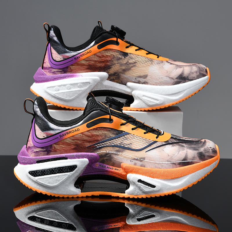 Running Gear Ladies - รองเท้าวิ่งแบบยืดหยุ่นสำหรับผู้ชาย, รองเท้ากีฬาแบบมีแผ่นคาร์บอนพร้อมหัวเข็มขัดหมุนได้สำหรับผู้หญิง, รองเท้าดูดซับแรงกระแทกระดับมืออาชีพ