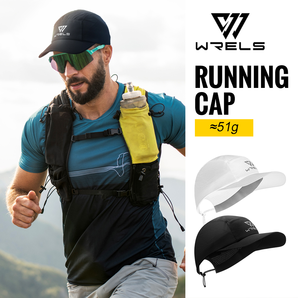 Running Cap Mesh - WRELS หมวกวิ่ง หมวกเทนนิสปีกตาข่ายน้ำหนักเบา หมวกกันแดดแห้งเร็วระบายอากาศได้ หมวกเบสบอลป้องกันรังสียูวีแบบปรับได้