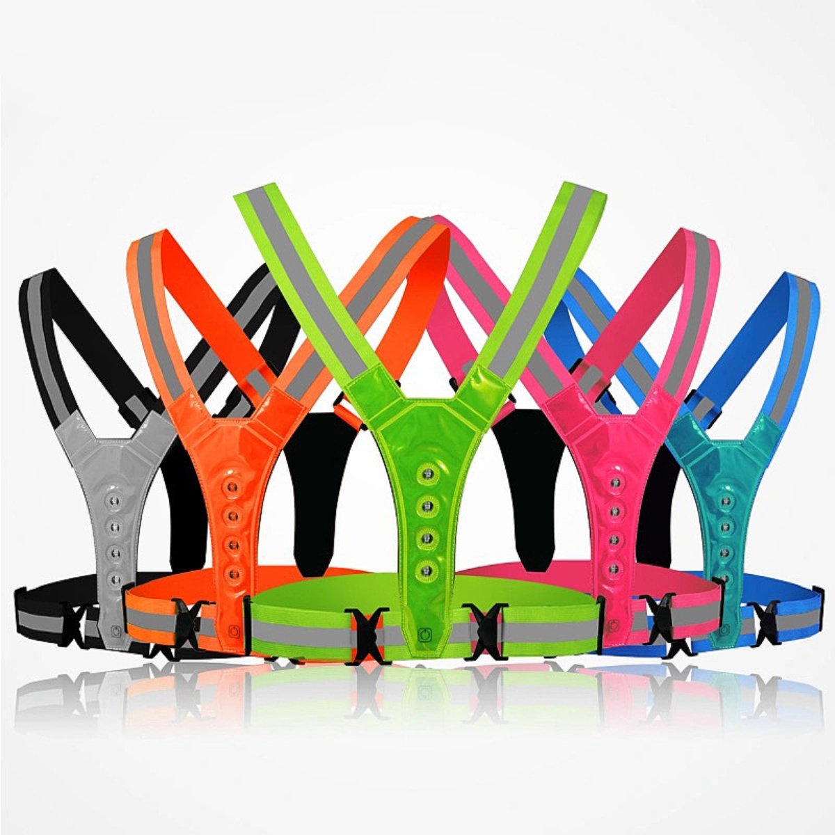 Running Gear Sale - เสื้อกั๊กความปลอดภัยในการวิ่งและขี่จักรยาน LED แบบปรับได้สําหรับผู้ชายและผู้หญิงอุปกรณ์กีฬาการรักษาความปลอดภัยกลางคืน