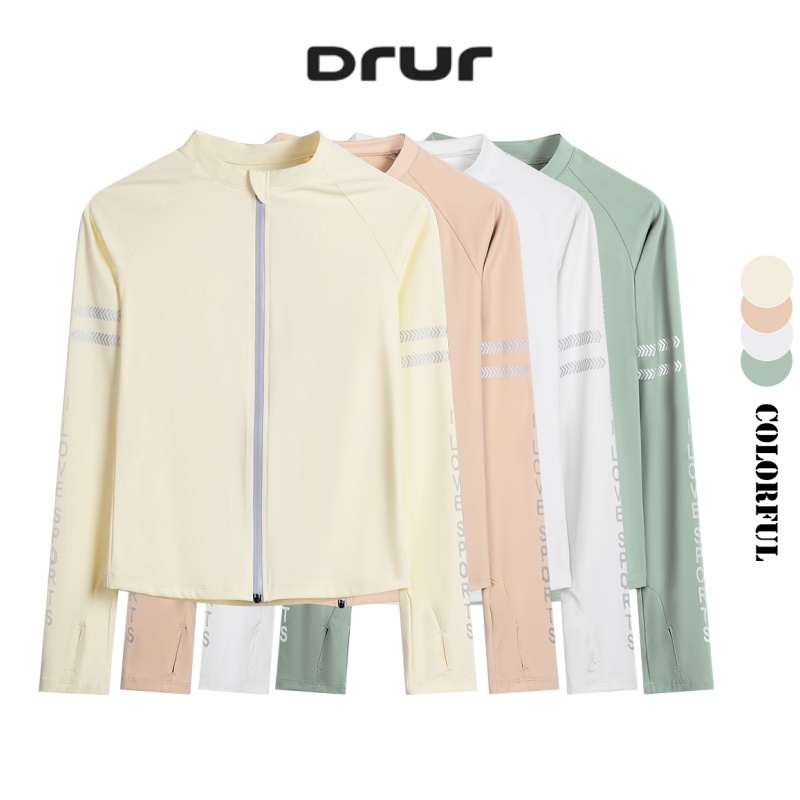 Running Gear Long Sleeve - เสื้อโยคะผู้หญิง DRUR ระบายอากาศได้ดี แขนยาว เสื้อแจ็คเก็ตวิ่ง ทรงเข้ารูป