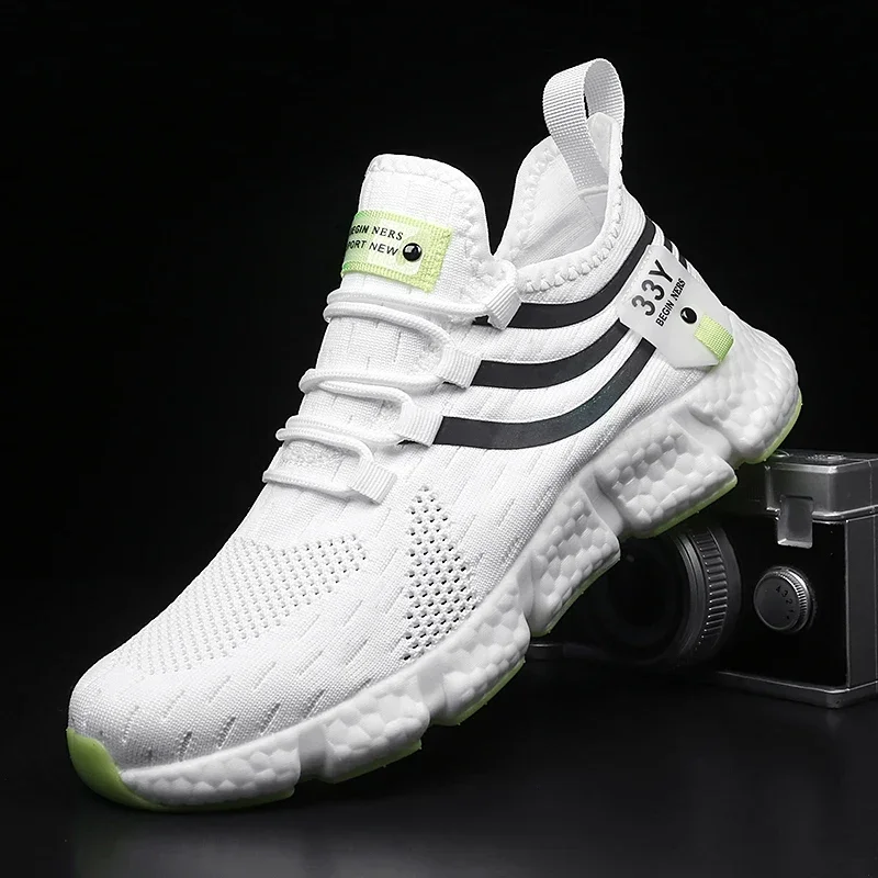 Running Gear Ladies - รองเท้าผ้าใบสำหรับผู้ชายรองเท้าวิ่งผ้าตาข่ายระบายอากาศได้ดีรองเท้ากีฬาสีขาวลำลองลำลองแบบคลาสสิกน้ำหนักเบาสำหรับผู้หญิงคู่เทนนิสผู้ชายผู้ชาย