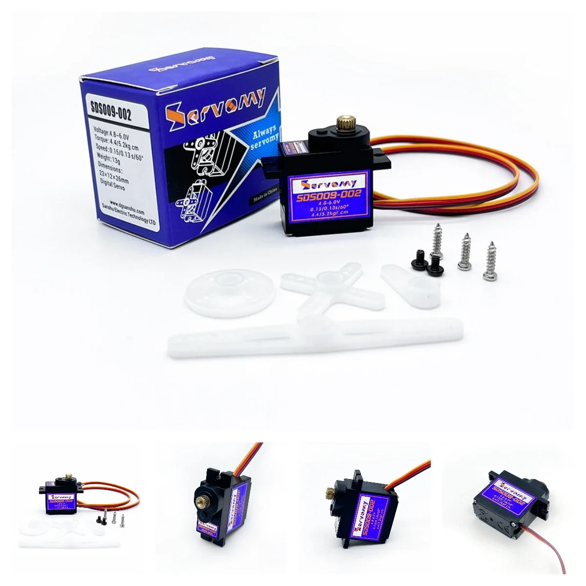 Running Gear Car - 4 ชิ้นเซอร์โวมี SDS009-02 9 กรัมเซอร์โว 4.4Kgf.cm
