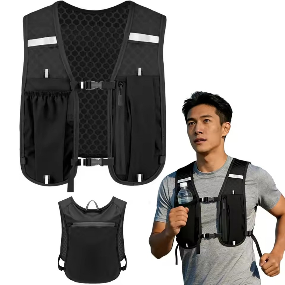 Running Gear Bag For Men - เสื้อกั๊กใส่ถุงน้ำสำหรับวิ่ง ผู้ชาย ผู้หญิง น้ำหนักเบา ระบายอากาศได้ดี เหมาะสำหรับเดินป่า