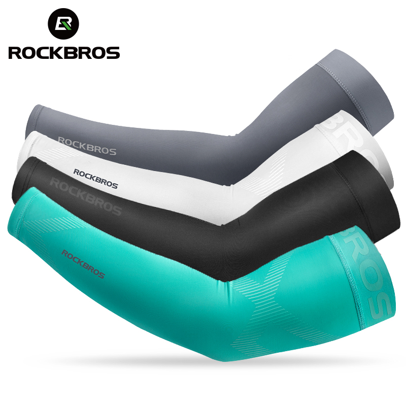 Running Gear Sale - ROCKBROS น้ำแข็งผ้า Camping อุ่นบาสเกตบอลแขนแขนแขนแขนขี่จักรยานกีฬาฤดูร้อนความปลอดภัย