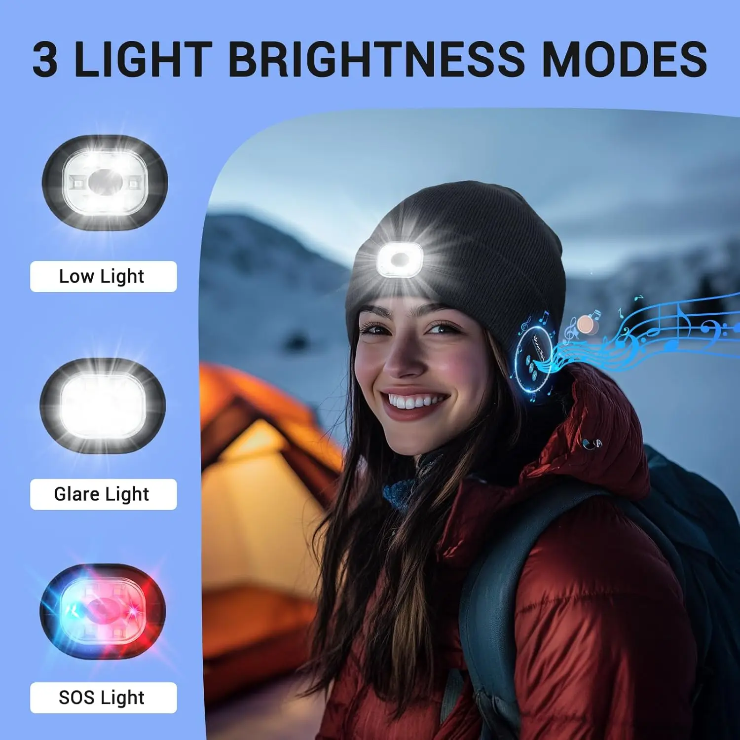 หมวกไหมพรมมีไฟ LED บลูทูธ สำหร - Running Gear To Keep Warm บทวิจารณ์และราคา